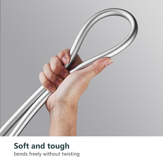 Duravel Flexible Shower Hose, 2M, Leak-Proof, Rust Resistant, Silver - Image 2